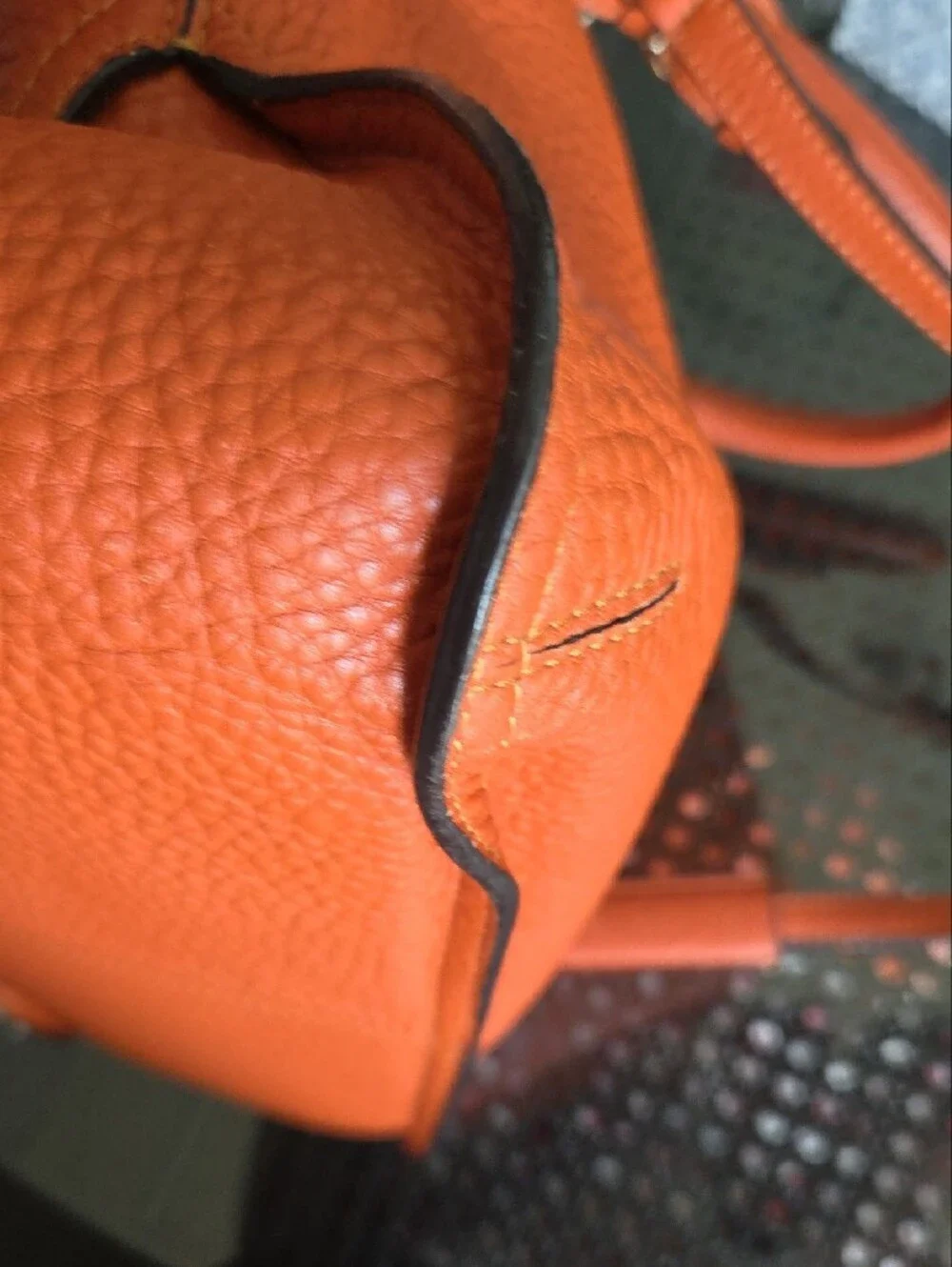 MCM Orange Leather Satchel Bag
